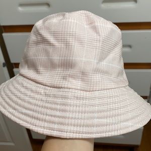 Light blush pink and white BUCKET HAT